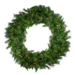 Canyon Pine Mixed Artificial Christmas Wreath - 48-Inch, Clear Lights