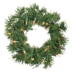 Pre-Lit Deluxe Windsor Pine Artificial Christmas Wreath - 10-Inch, Clear Lights