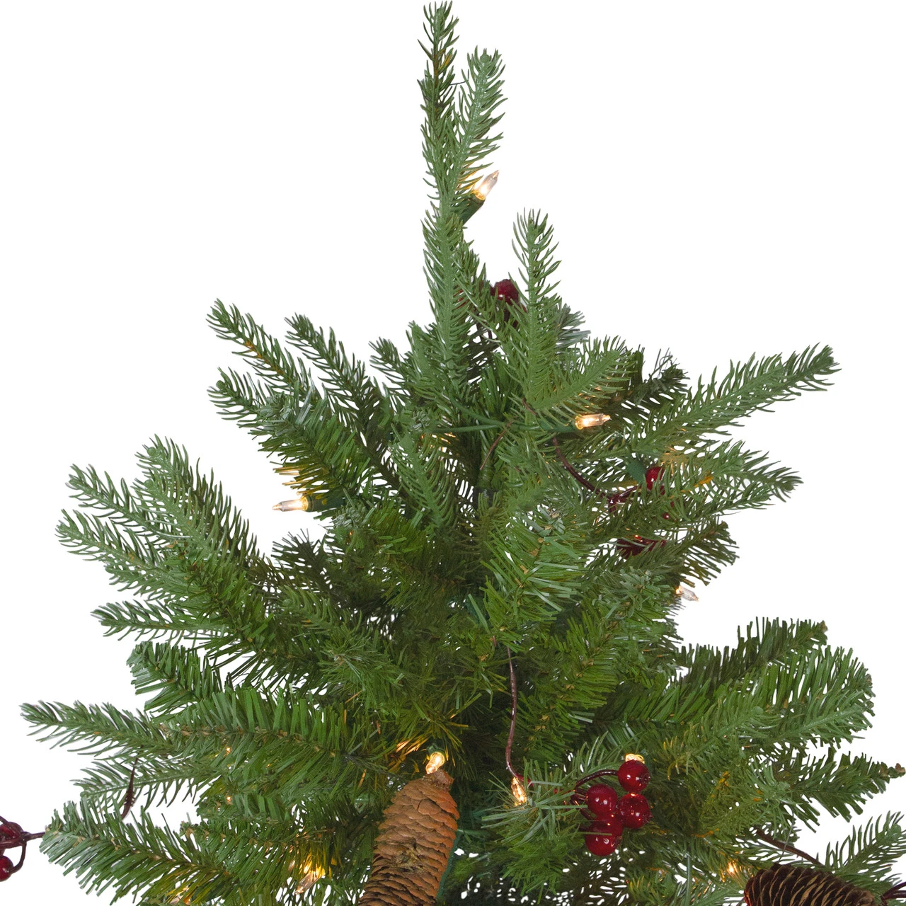 7.5’ Pre-Lit Mixed Winter Berry Pine Artificial Christmas Tree - Clear Lights 4 7.5’ Pre-Lit Mixed Winter Berry Pine Artificial Christmas Tree - Clear Lights - Image 4