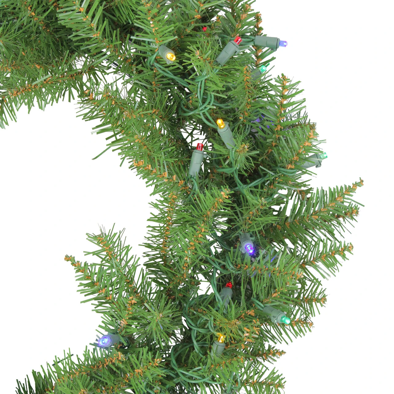 24" Pre-Lit Northern Pine Artificial Multi-Color LED Lights Christmas Wreath 2 24" Pre-Lit Northern Pine Artificial Multi-Color LED Lights Christmas Wreath - Image 2