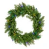 24" Pre-Lit Northern Pine Artificial Multi-Color LED Lights Christmas Wreath