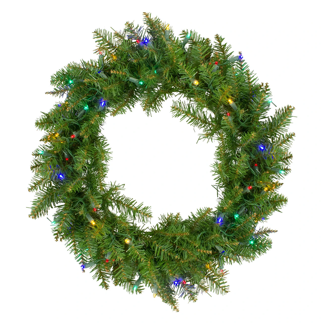 24" Pre-Lit Northern Pine Artificial Multi-Color LED Lights Christmas Wreath 1 24" Pre-Lit Northern Pine Artificial Multi-Color LED Lights Christmas Wreath