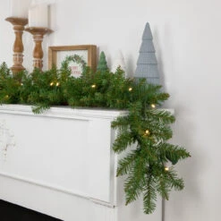 9' X 10" Pre-Lit Northern Pine Artificial Christmas Garland - Warm White LED Lights -Best Christmas Store northlight z35738 2 styled 59767.1677088342
