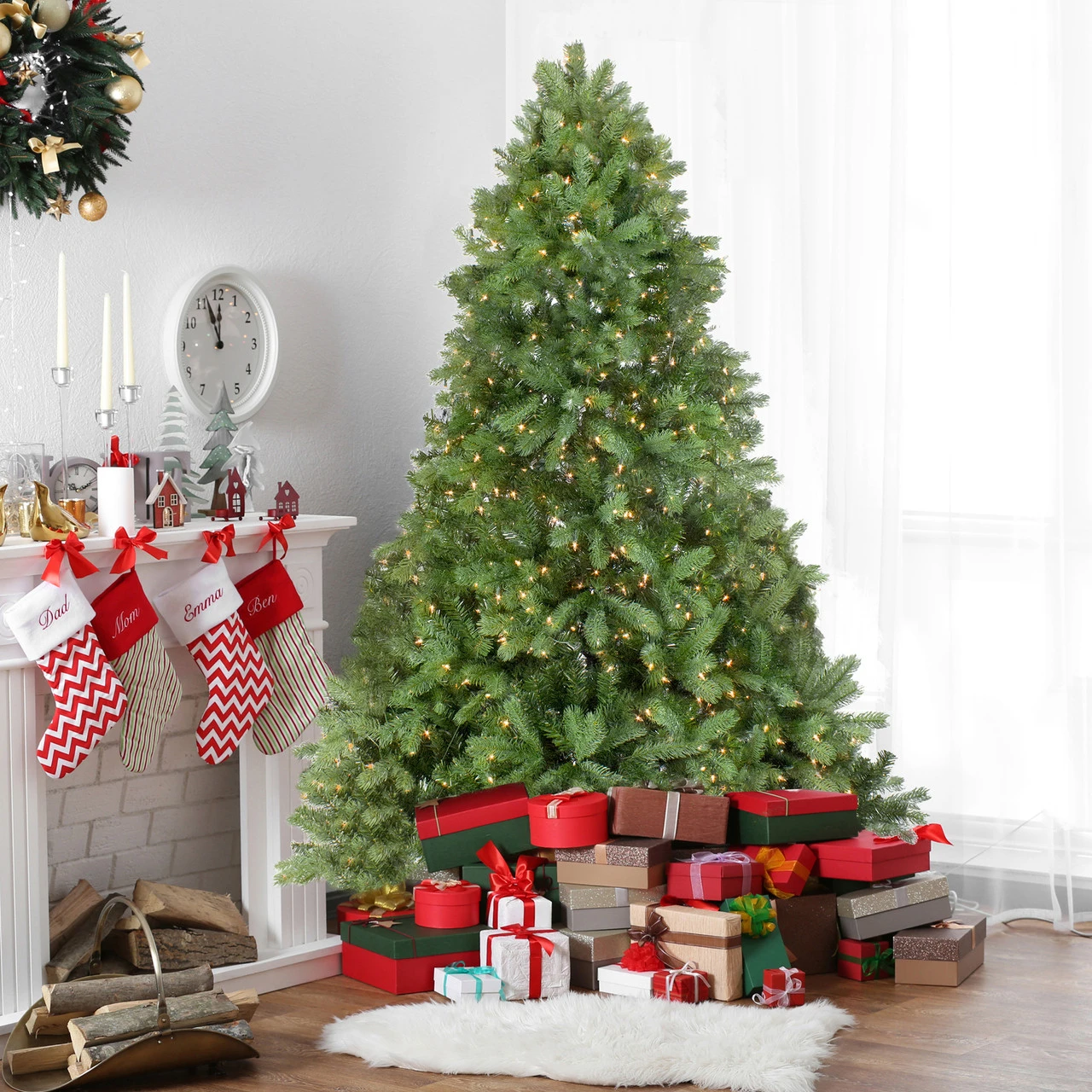 6.5' Pre-Lit Full Noble Fir Artificial Christmas Tree - Clear Lights 1 6.5' Pre-Lit Full Noble Fir Artificial Christmas Tree - Clear Lights