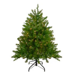4' Pre-Lit Full Northern Pine Artificial Christmas Tree, Clear Lights