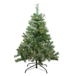 4' Pre-Lit Mixed Cashmere Pine Medium Artificial Christmas Tree - Clear Lights