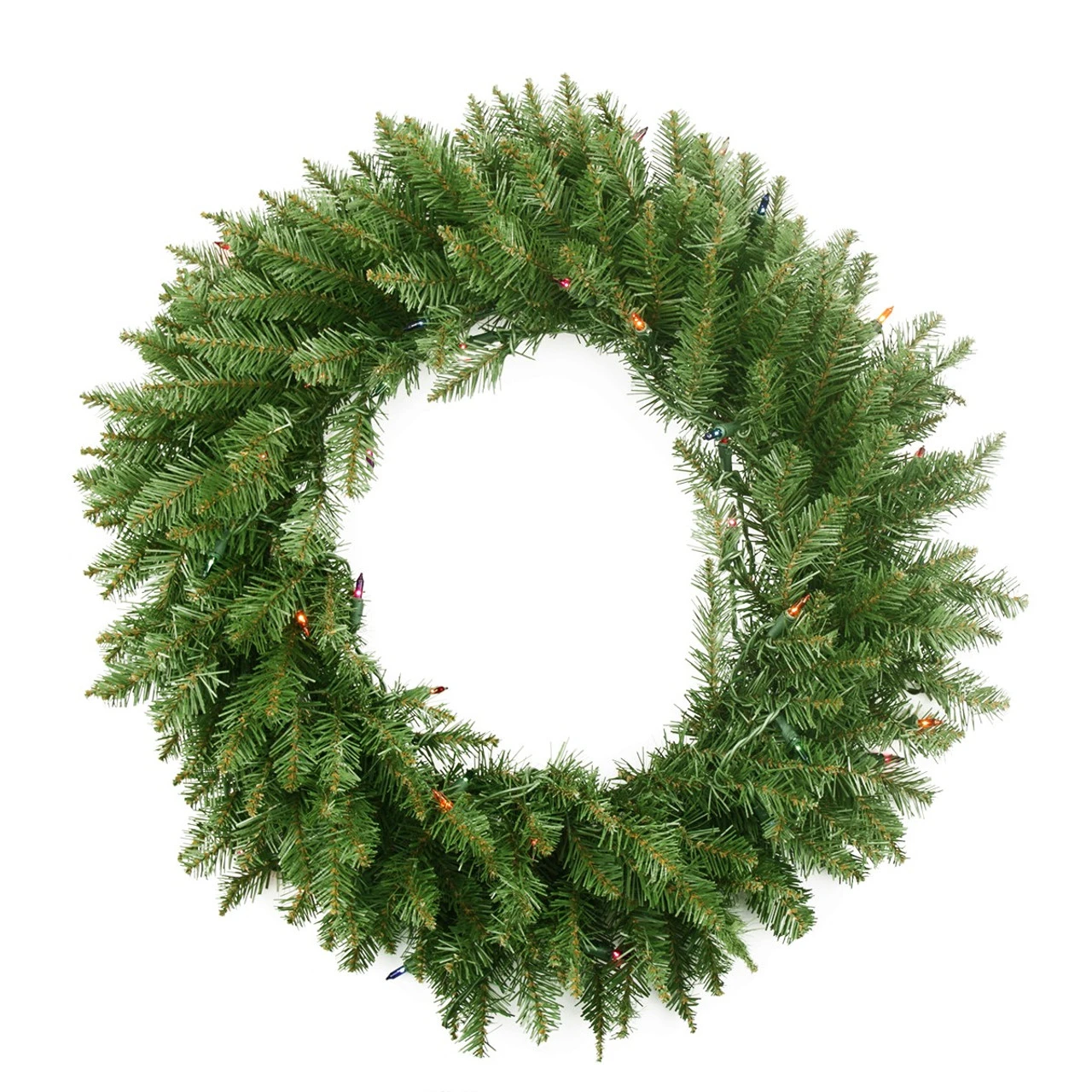 Pre-Lit Northern Pine Artificial Christmas Wreath - 36-Inch, Multi-Color Lights 3 Pre-Lit Northern Pine Artificial Christmas Wreath - 36-Inch, Multi-Color Lights - Image 3