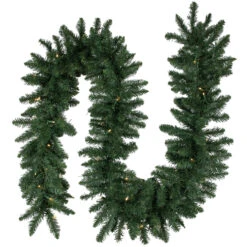 50' X 12" Pre-Lit Commercial Buffalo Fir Christmas Garland- Warm White LED Lights