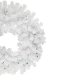 Pre-Lit Geneva White Spruce Artificial Christmas Wreath, 24-Inch, Green Lights -Best Christmas Store northlight z92377 2 updated2022new 68135.1667530280