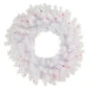 Pre-Lit Geneva White Spruce Artificial Christmas Wreath, 24-Inch, Pink Lights