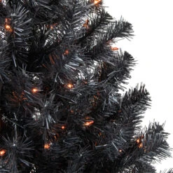 4ft Pre-Lit Black Noble Spruce Artificial Halloween Tree, Orange Lights -Best Christmas Store northlight z92380 4 49617.1669140864
