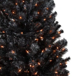 6ft Pre-Lit Black Noble Spruce Artificial Halloween Tree, Orange Lights -Best Christmas Store northlight z92381 2updated 39940.1667530283