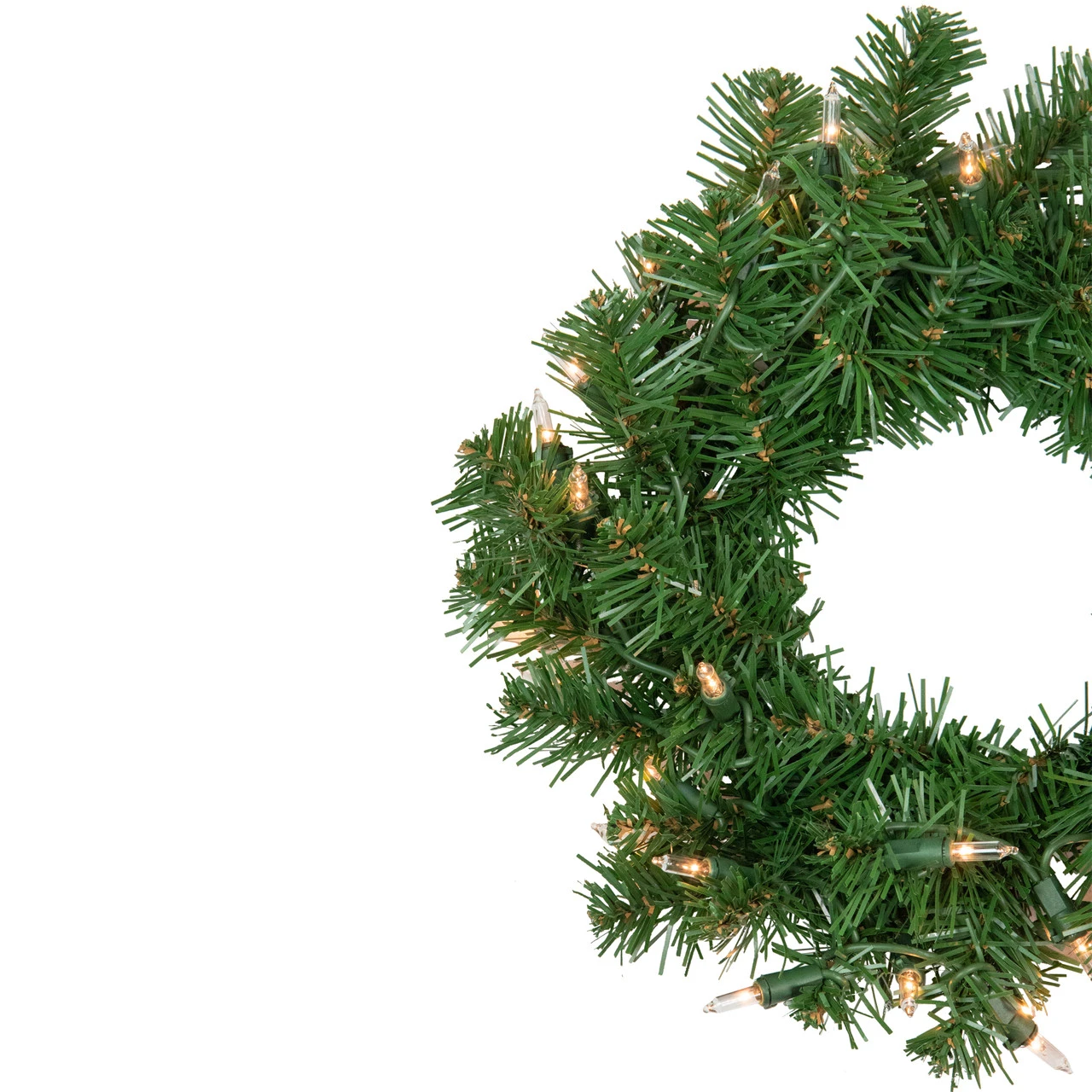 Pre-Lit Deluxe Dorchester Pine Artificial Christmas Wreath, 10-Inch, Clear Lights 2 Pre-Lit Deluxe Dorchester Pine Artificial Christmas Wreath, 10-Inch, Clear Lights - Image 2