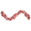 9' X 12" Pre-lit Flocked Red Pine Artificial Christmas Garland, Clear Lights