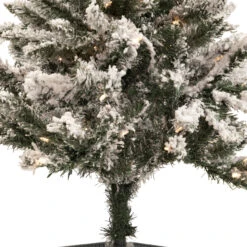 4' Pre-Lit Flocked Pine Slim Artificial Christmas Tree, Clear Lights -Best Christmas Store northlight z92855 4 03851.1667569729