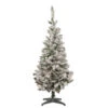 4' Pre-Lit Flocked Pine Slim Artificial Christmas Tree, Clear Lights