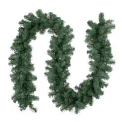 9' X 12" Pre-Lit Colorado Blue Spruce Artificial Christmas Garland, Clear Lights