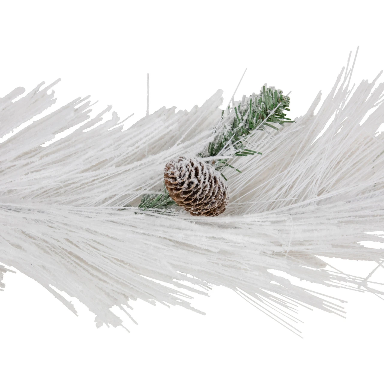 6' X 10" White Flocked Artificial Christmas Garland With Pine Cones, Unlit 5 6' X 10" White Flocked Artificial Christmas Garland With Pine Cones, Unlit - Image 5