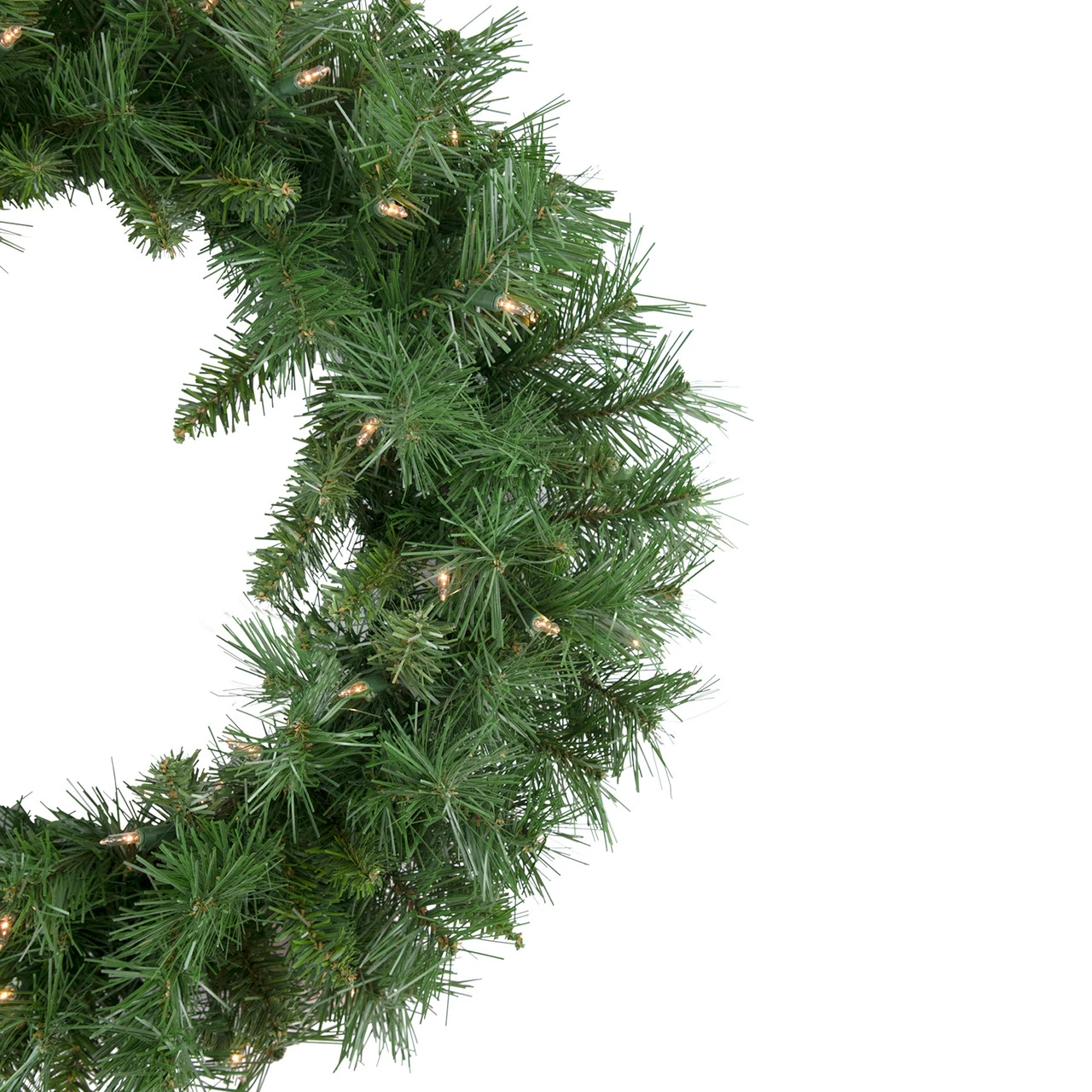 Pre-lit Chatham Pine Artificial Christmas Wreath, 24-Inch, Clear Lights 3 Pre-lit Chatham Pine Artificial Christmas Wreath, 24-Inch, Clear Lights - Image 3