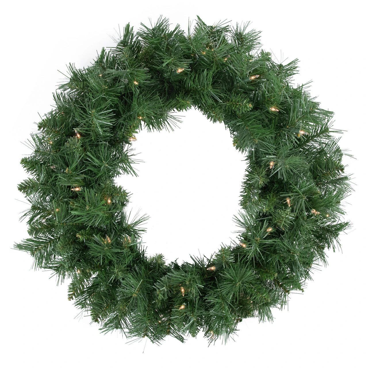 Pre-lit Chatham Pine Artificial Christmas Wreath, 24-Inch, Clear Lights 1 Pre-lit Chatham Pine Artificial Christmas Wreath, 24-Inch, Clear Lights