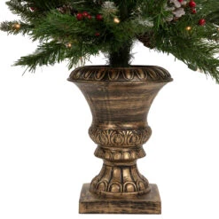 5-Piece Pre-Lit Frosted Verona Berry Pine Artificial Christmas Entryway Set -Best Christmas Store northlight z94032 pot 72466.1667488617