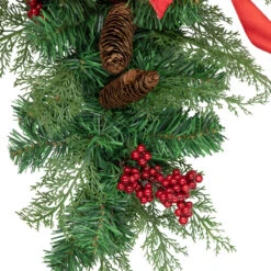 Set Of 2 Mixed Cedar And Pine Christmas Chair Back Swags -Best Christmas Store northlight z94040 3 05564.1667488594