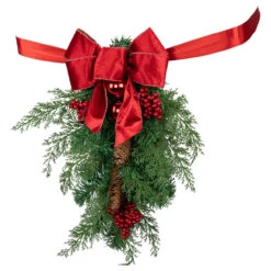 Set Of 2 Mixed Cedar And Pine Christmas Chair Back Swags -Best Christmas Store northlight z94040 4 03203.1667488593