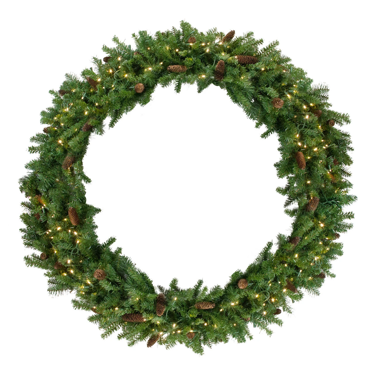 Pre-Lit Dakota Red Pine Commercial Artificial Christmas Wreath - 60-Inch, Warm White LED Lights 1 Pre-Lit Dakota Red Pine Commercial Artificial Christmas Wreath - 60-Inch, Warm White LED Lights