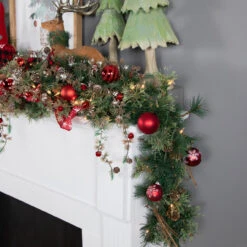 6' Pre-Lit Country Mixed Pine Artificial Christmas Swag - Clear Lights -Best Christmas Store northlight z99490 2 61700.1684870337