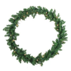 Pre-Lit Buffalo Fir Artificial Christmas Wreath - 30-Inch, Clear Lights