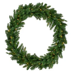 Pre-Lit Buffalo Fir Commercial Artificial Christmas Wreath, 6' - Warm White Lights