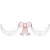 3-Piece Lighted Red And White Bow And Swag Christmas Decoration