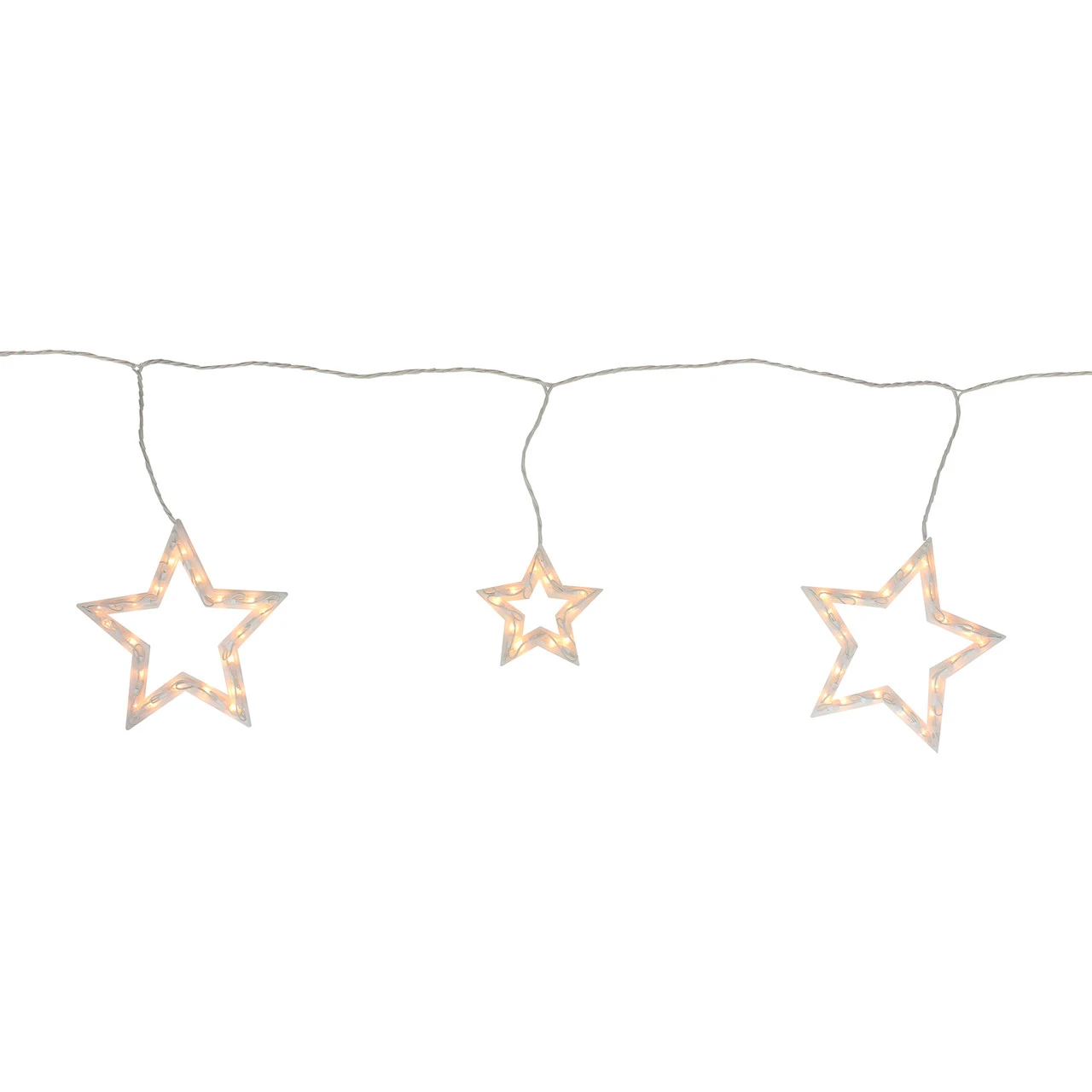 6ct Clear Star Shaped Icicle Christmas Lights - 9 Ft White Wire 2 6ct Clear Star Shaped Icicle Christmas Lights - 9 Ft White Wire - Image 2