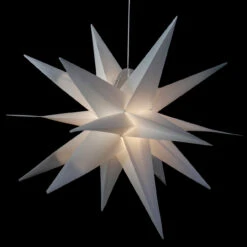 22" White LED Lighted Foldable Moravian Star Hanging Christmas Decoration 5 22" White LED Lighted Foldable Moravian Star Hanging Christmas Decoration -Best Christmas Store northlightct 55 060 107 3 08003.1667569521
