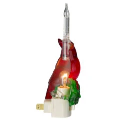 7.5" Red Christmas Cardinal With Holly And Berry Bubble Night Light -Best Christmas Store northlightct 72 219 107 3 69134.1667642211