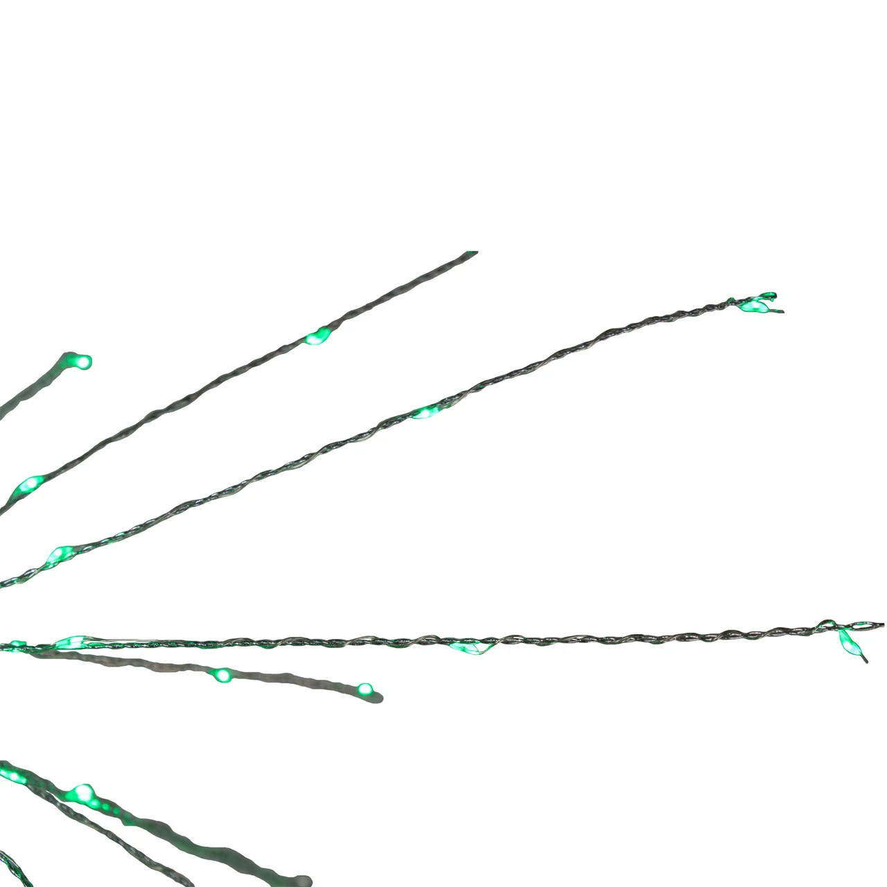 20" LED Lighted Firework Silver Branch Hanging Decor - Green 3 20" LED Lighted Firework Silver Branch Hanging Decor - Green - Image 3