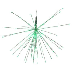 20" LED Lighted Firework Silver Branch Hanging Decor - Green