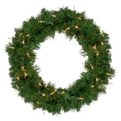 18" Deluxe Windsor Pine Artificial Christmas Wreath - Clear Lights