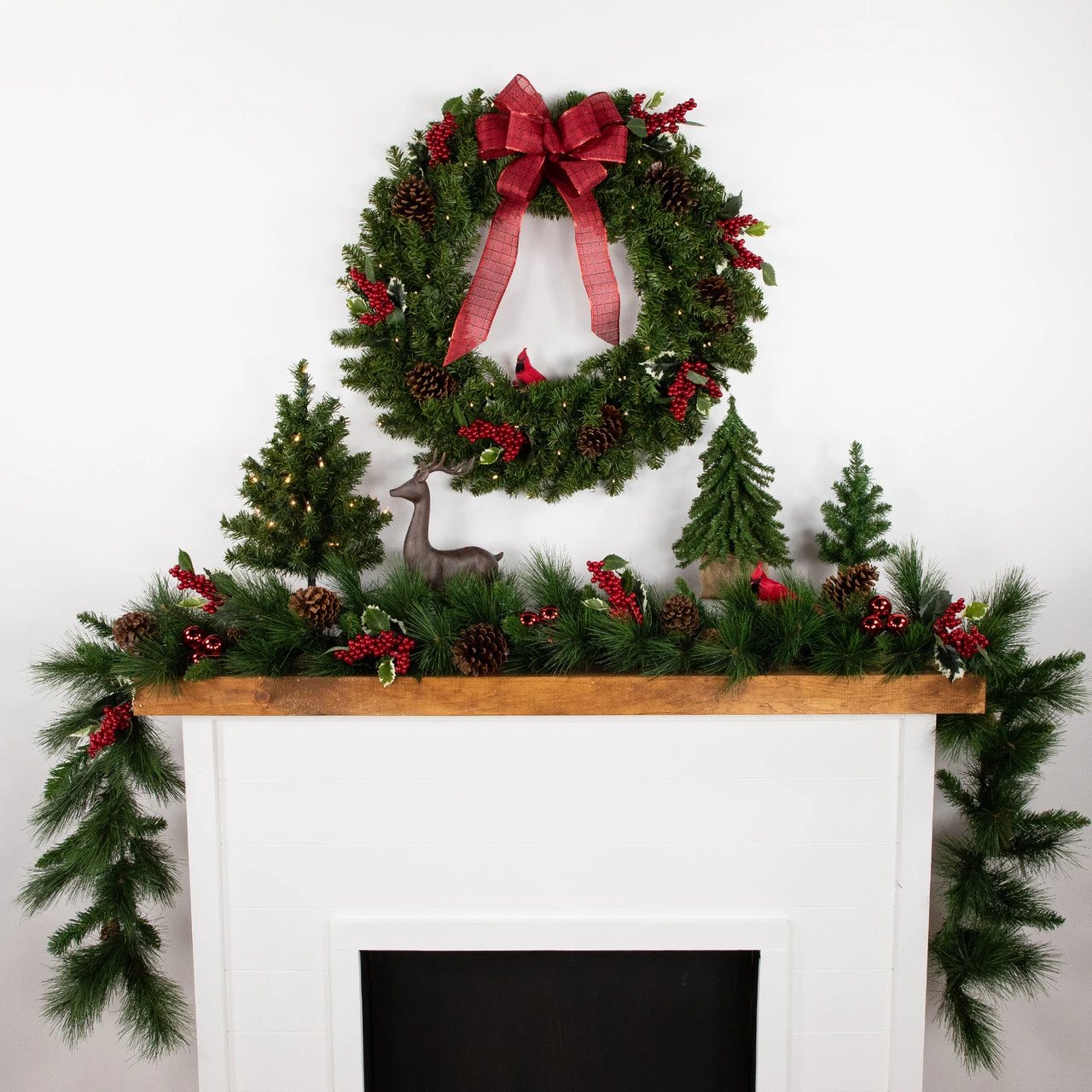 Pre-Lit Canadian Pine Artificial Christmas Wreath, 30-Inch, Clear Lights 2 Pre-Lit Canadian Pine Artificial Christmas Wreath, 30-Inch, Clear Lights - Image 2