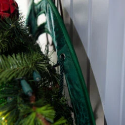 30" Oversized Green Snowflake Christmas Wreath Deluxe Door Saver With Ties -Best Christmas Store northlightz v 11101 8updated 88895.1667616741