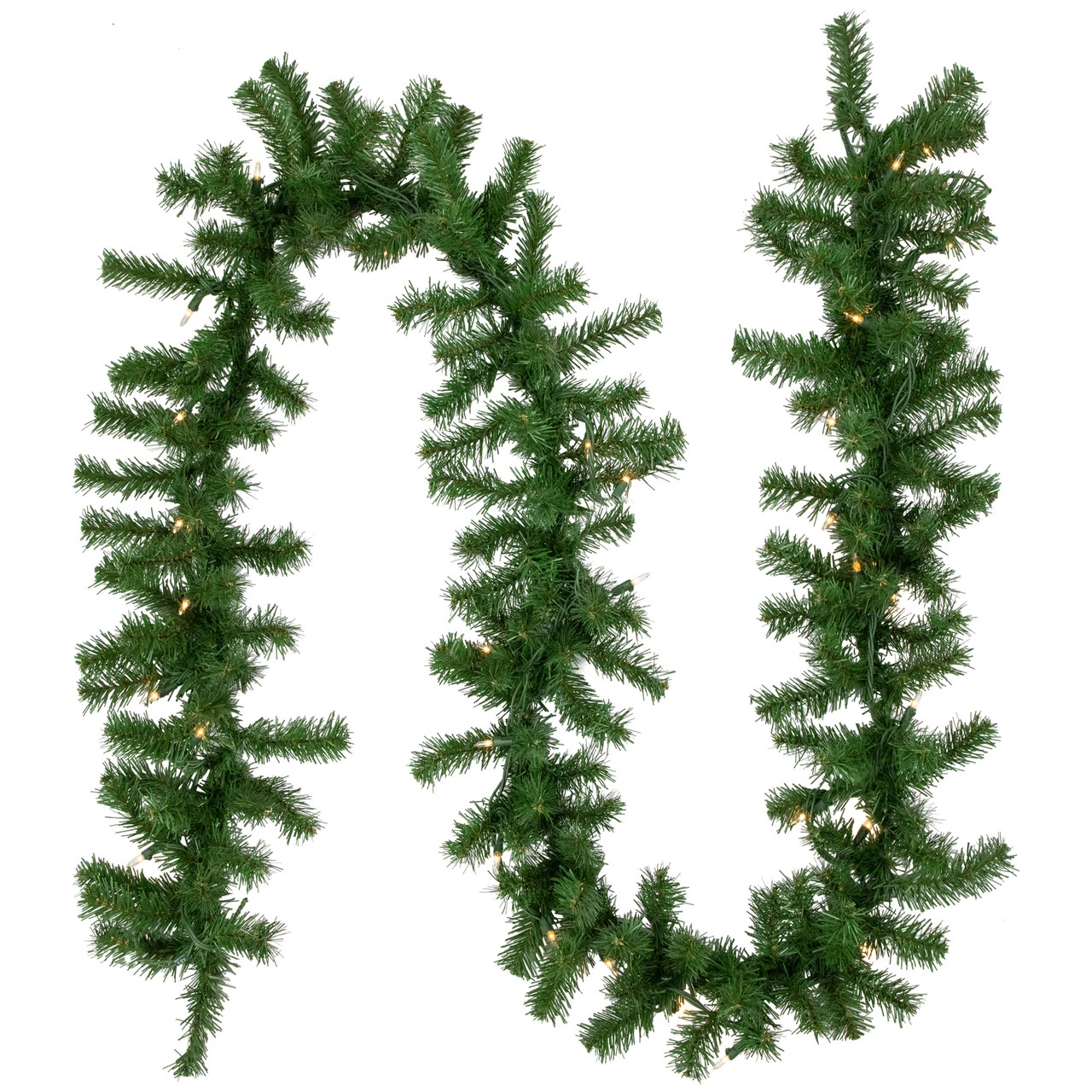 9' X 10" Pre-Lit Dorchester Pine Artificial Christmas Garland, Clear Lights 1 9' X 10" Pre-Lit Dorchester Pine Artificial Christmas Garland, Clear Lights