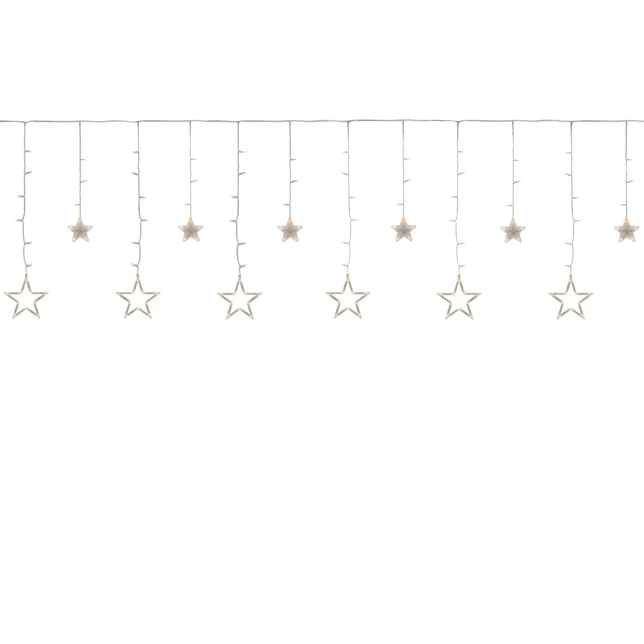 138 Clear LED Star Drop Window Curtain Christmas Lights - 17.75ft Clear Wire 1 138 Clear LED Star Drop Window Curtain Christmas Lights - 17.75ft Clear Wire