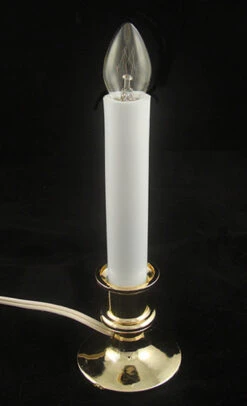 8" Pre-lit Clear And White C7 Flame-less Christmas Candle Lamp