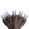 50 White LED Wide Angle Christmas Lights - 16.25 Ft Brown Wire