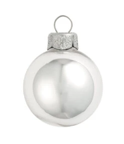 2ct Silver Glass Shiny Christmas Ball Ornaments 6" (150mm)