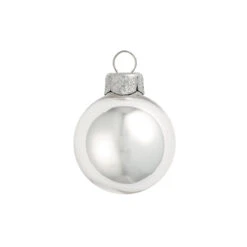 12ct Silver Shiny Glass Christmas Ball Ornaments 2.75" (70mm)