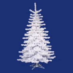 12' Pre-Lit Medium Crystal White Artificial Christmas Tree, Multicolored Lights