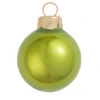 28ct Kiwi Green And Gold Shiny Glass Christmas Ball Ornaments 2" (50mm)