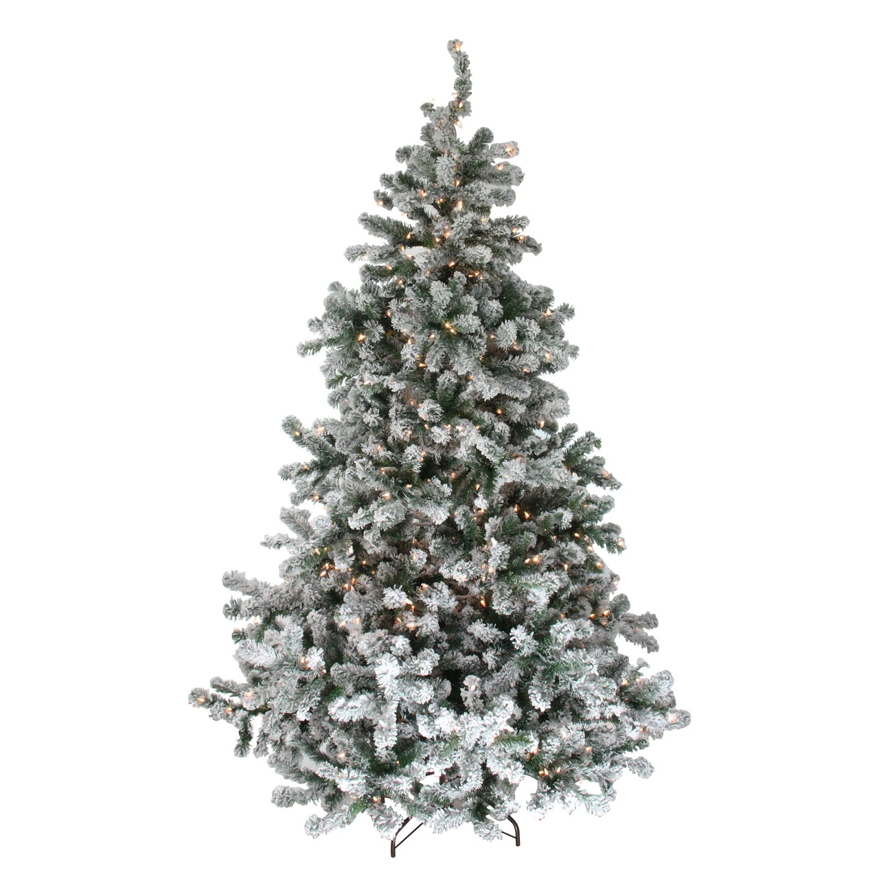 7.5' Pre-Lit Full Flocked Natural Emerald Artificial Christmas Tree - Warm Clear Lights 1 7.5' Pre-Lit Full Flocked Natural Emerald Artificial Christmas Tree - Warm Clear Lights
