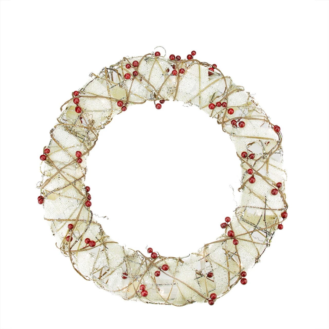 Pre-Lit Berry Artificial Christmas Wreath - 18-Inch, Clear Lights 1 Pre-Lit Berry Artificial Christmas Wreath - 18-Inch, Clear Lights